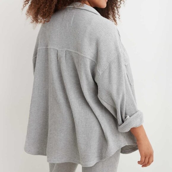 🆕️NWT Aerie LumberJane Waffle Shirt in 'Medium Heather Gray', Size XXL - Picture 3 of 9